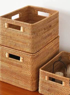 越南编收纳筐式编DFQ111藤织篮几杂物桌面长美方茶形筐篮子