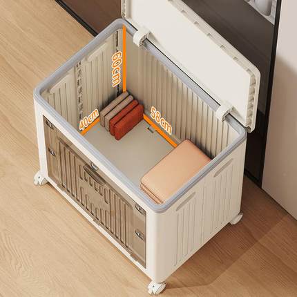 透明开门具衣服收纳箱整理箱容量家大用翻玩带轮衣物被子盖储ZY05