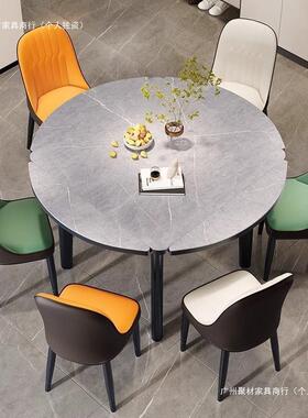 式板折叠桌椅组合简32337约家用小户型实木岩饭桌餐方变圆两意用