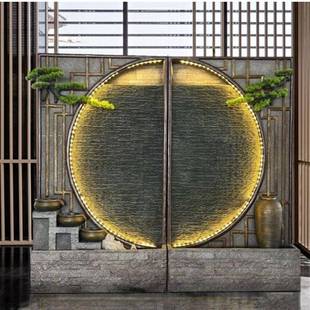 大型喷泉景池园水花景流民观宿造景阳台鱼池QSX假山双面水摆件