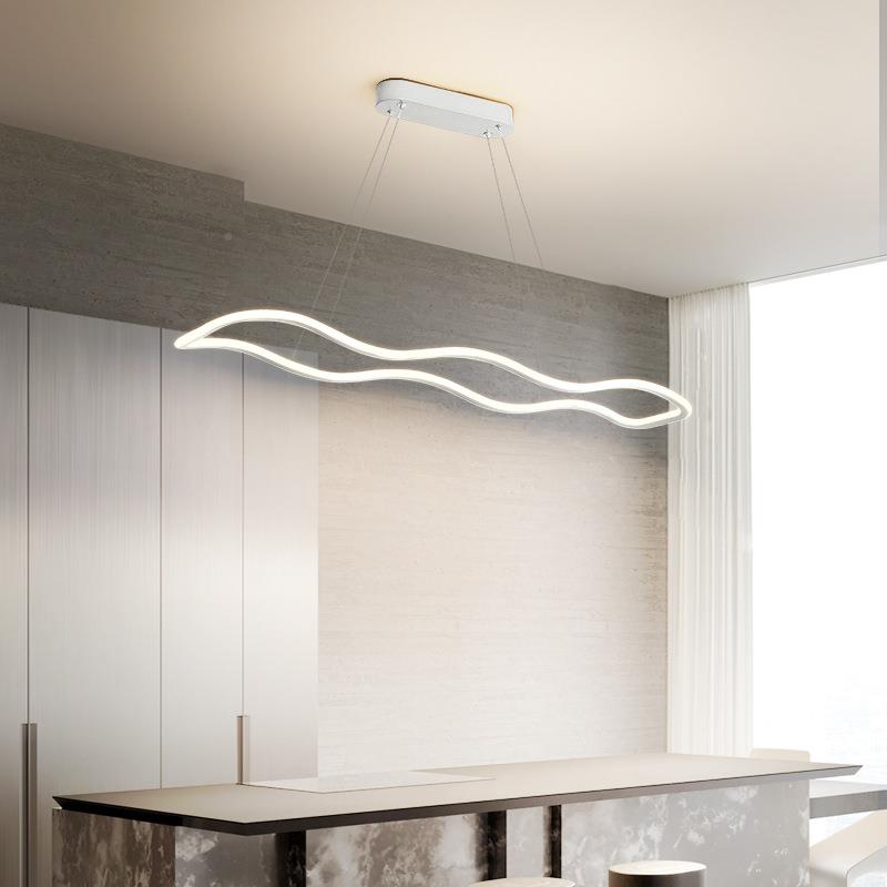 餐厅灯吊灯轻中山灯具现代简2厅约饭餐桌吧台极奢简长计条创意设