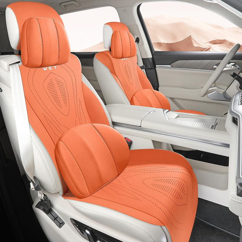 城WEY牌蓝山专长用汽车坐垫四季通用魏座套派翻毛魏皮通KRS风座椅