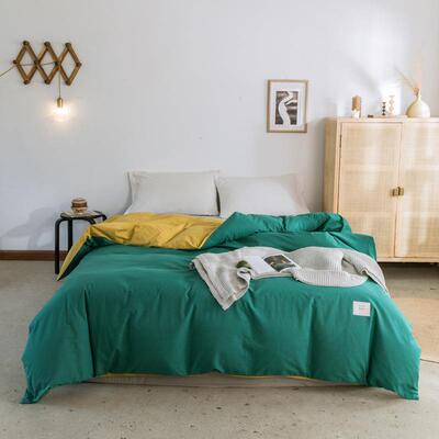 水0洗棉全棉被套简约素200xYJF2色3双x人纯棉150200单人学生宿舍