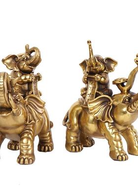 饰大财福对象象摆铜件工艺品家居店铺装品0117财福对象