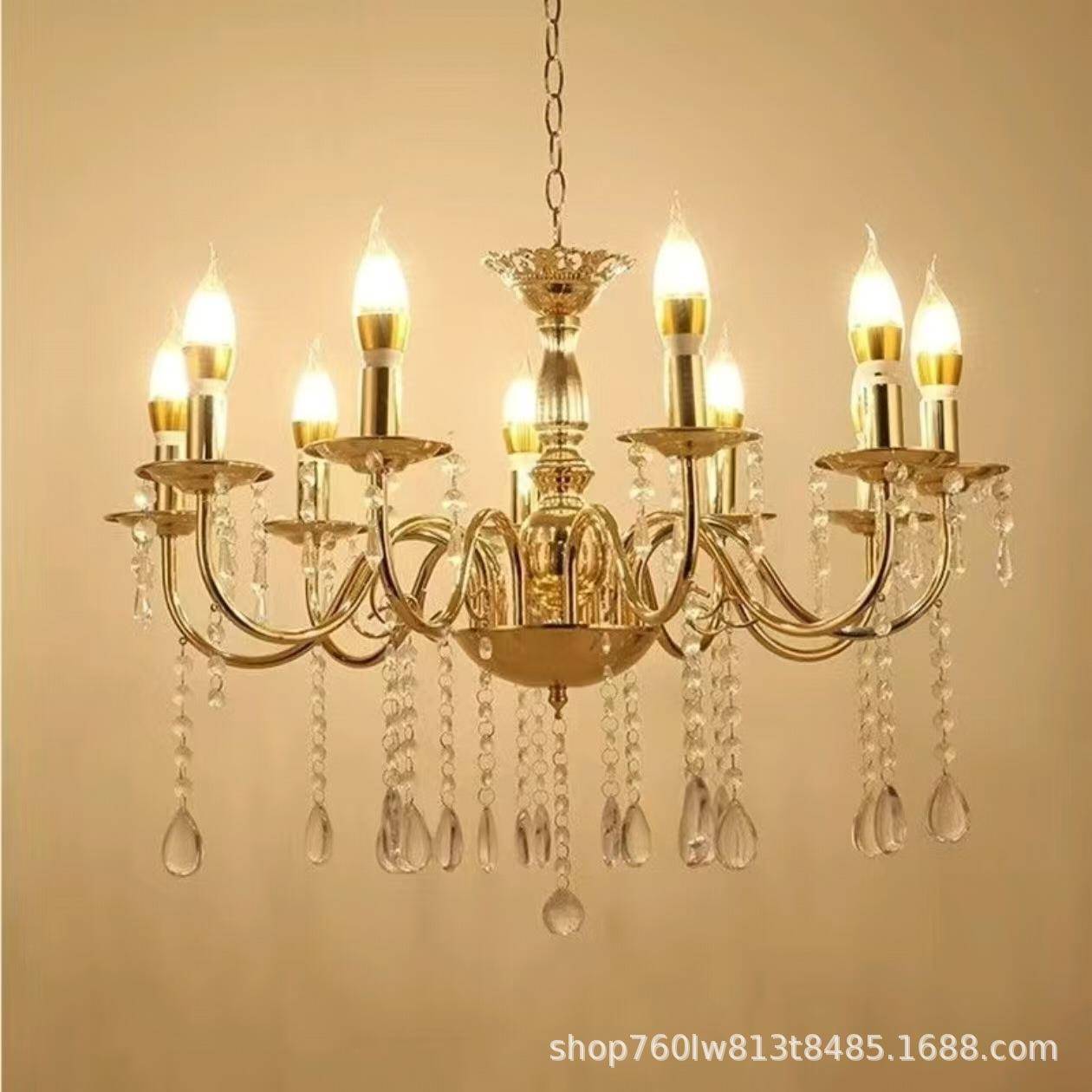 婚礼装铁艺电镀水晶灯饰仪式装饰亭婚庆道具用品Y3546吊灯浪漫