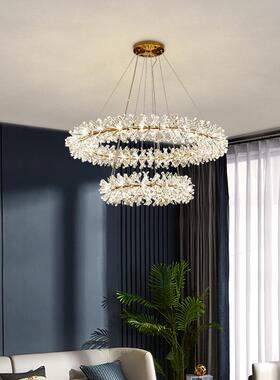 后现代术轻奢钻石水晶吊灯家用51609客厅餐厅卧室圆形板房工程样
