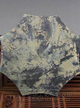 器摆件家现货做旧古装饰品YX-M-093复古青铜做厂旧玩花边形铜铜镜