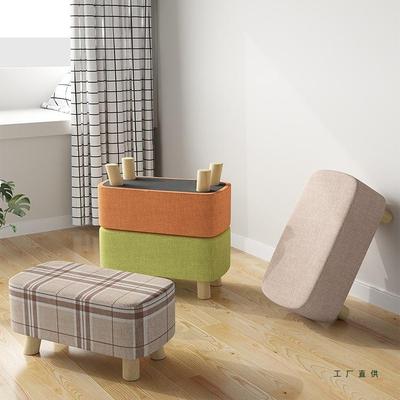 布艺DTV小凳矮子家用门口几板凳简约阳台长尾条凳床凳沙发脚踏茶