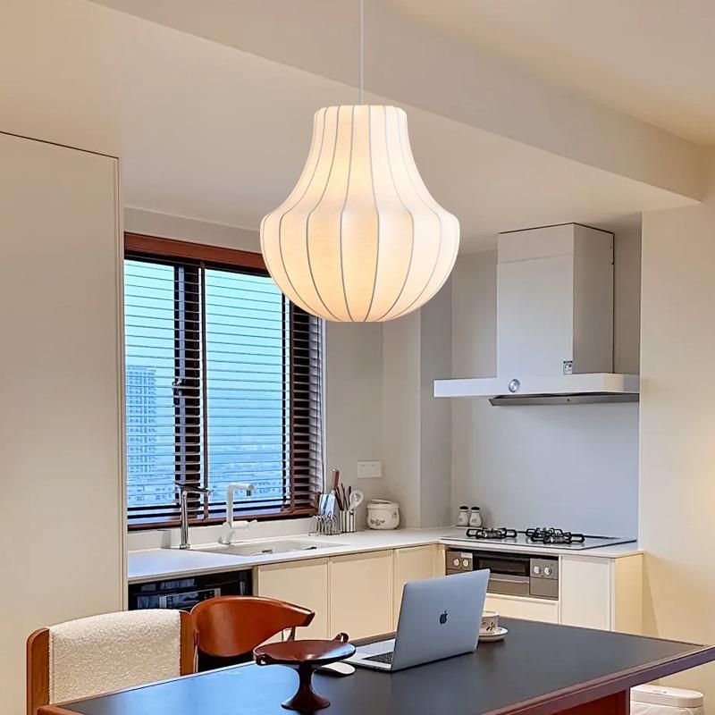 蚕丝吊灯古式诧风寂35793风卧室房间设计中师法复古奶油书房灯具