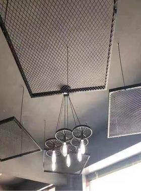 铁艺网格墙面饰菱形铁丝格片隔断展示66567空架镂装吊网顶铁网格