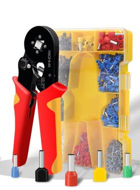 1200pcs冷压端子HSC86-4压线钳欧式管型接线端头压接钳专用卡压