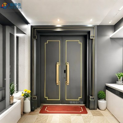 铸铝门别墅大门双开门农村自建房进户门智能锁堂屋大门家用入户门