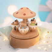 猫 天空之城木质八音盒猫咪乐园七夕玩具生创意礼品摆件送礼品物