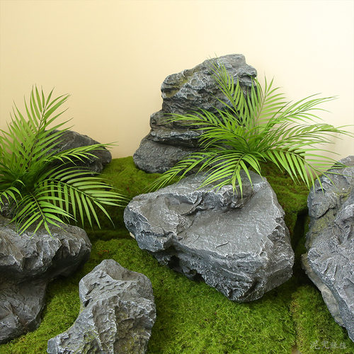 仿真假石头庭院造景装饰玻璃纤维假山雕塑景观流水摆件贴墙石头墙