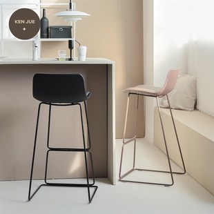奶油风椅靠背高脚凳前台久坐舒服家用小户型办公室茶水间休闲椅子