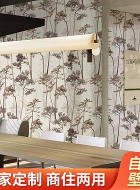 新款壁纸自粘家用墙纸墙贴油画布墙贴纸壁纸墙布自粘wallpape