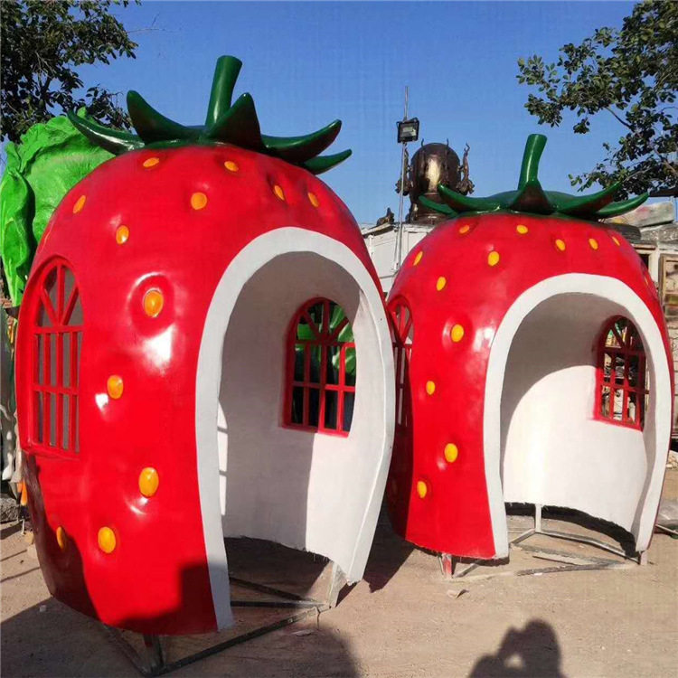 玻璃钢蘑菇房子雕塑户外大型蘑菇屋子公园广场景观小品摆件