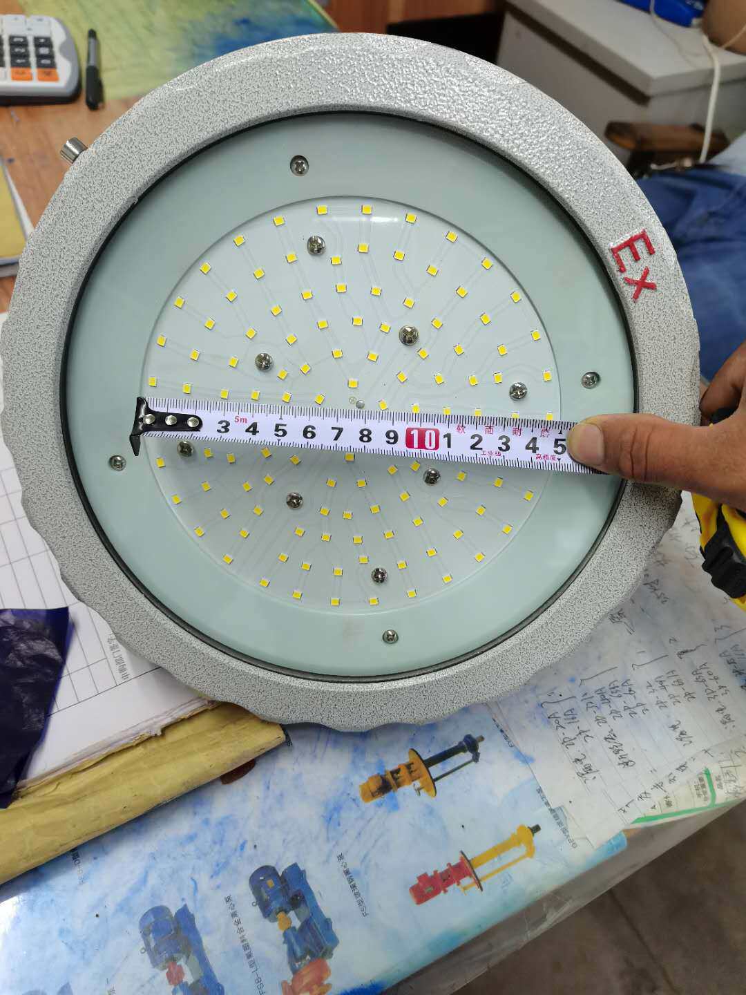 LED冷库飞碟灯E27螺口15W18W带吊杆防爆罩适合仓库车间冻库照明
