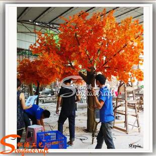 大型仿真枫树玻璃钢包柱子枫树日式仿真红枫仿真枫树盆栽