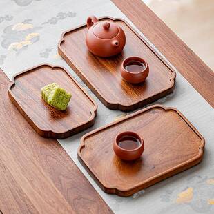 胡桃木茶盘极简干泡茶盘杯子收纳盘中式点心盘果盘木质下午茶托盘