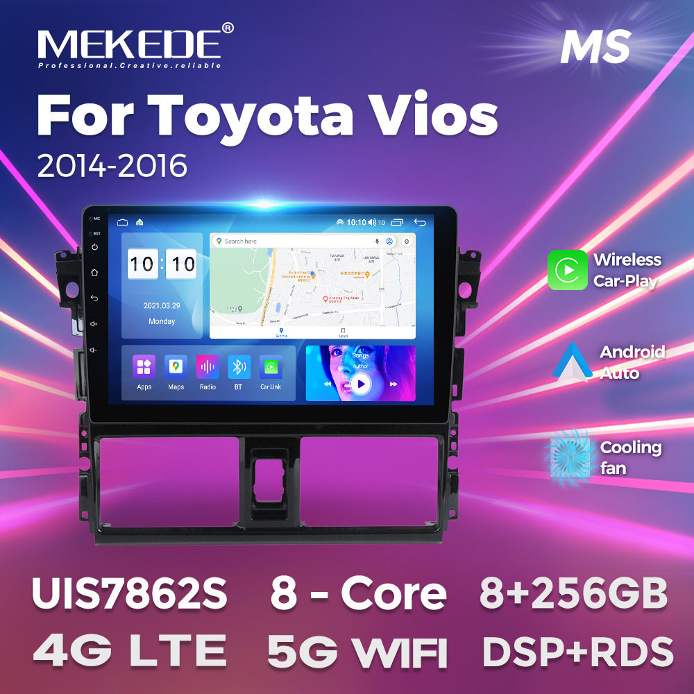 适用于ToyotaVios2014-2015丰田威驰车载大屏安卓智能导航仪