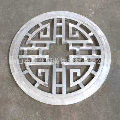 造型铝窗花屏风工厂别墅铝格栅造型隔断木纹铝挂落粤艺佰