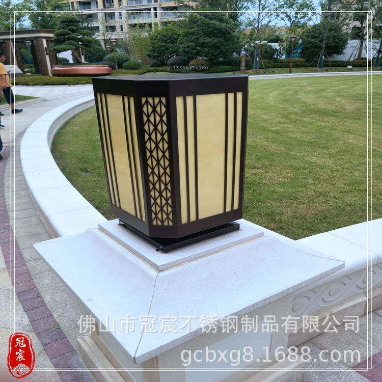 景观不锈钢仿古铜宫灯庭院宫廷风304不锈钢大灯箱工厂一件起订