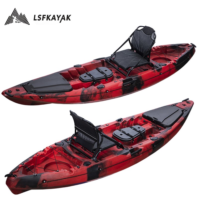 单人平台舟滚塑皮划艇单人座椅船单人两用船可配靠背或铝合金座椅