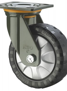 SUPO/向荣6寸防滑重型带边刹车PU聚氨酯万向脚轮J07S-01C-150-352