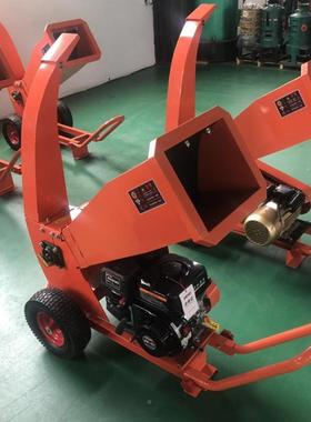 柴油电启动碎干枝苗圃机果园89898物业湿用移动式树枝粉碎机两碎