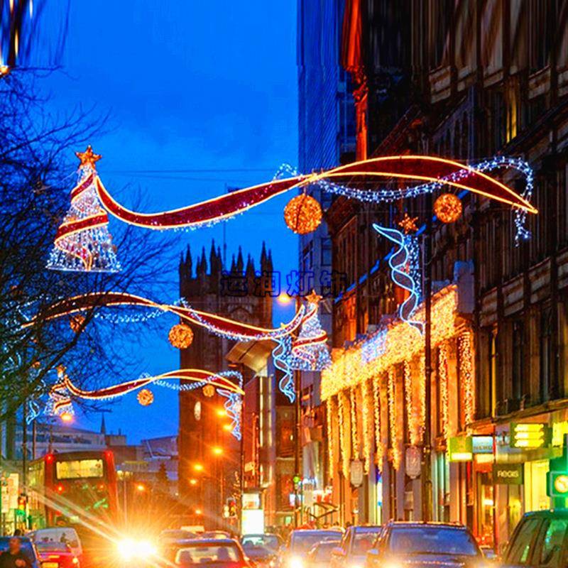 DLE跨街造型节日装饰景观灯源头厂家户外亮灯杆艺术图化案YR-KJ-0