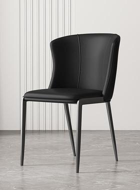 简约现皮代设计师包极餐厅家用椅餐椅轻奢软餐桌椅子意式简靠9737
