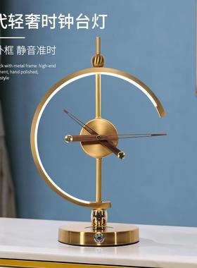 创意时钟件台灯现代34148简卧奢室床头轻摆手机智能无线充电约蓄