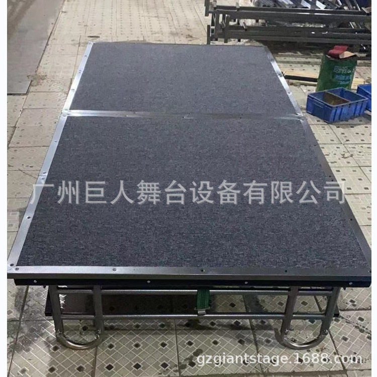 可折叠带轮子室内活动舞台 金属地毯折叠舞台广州