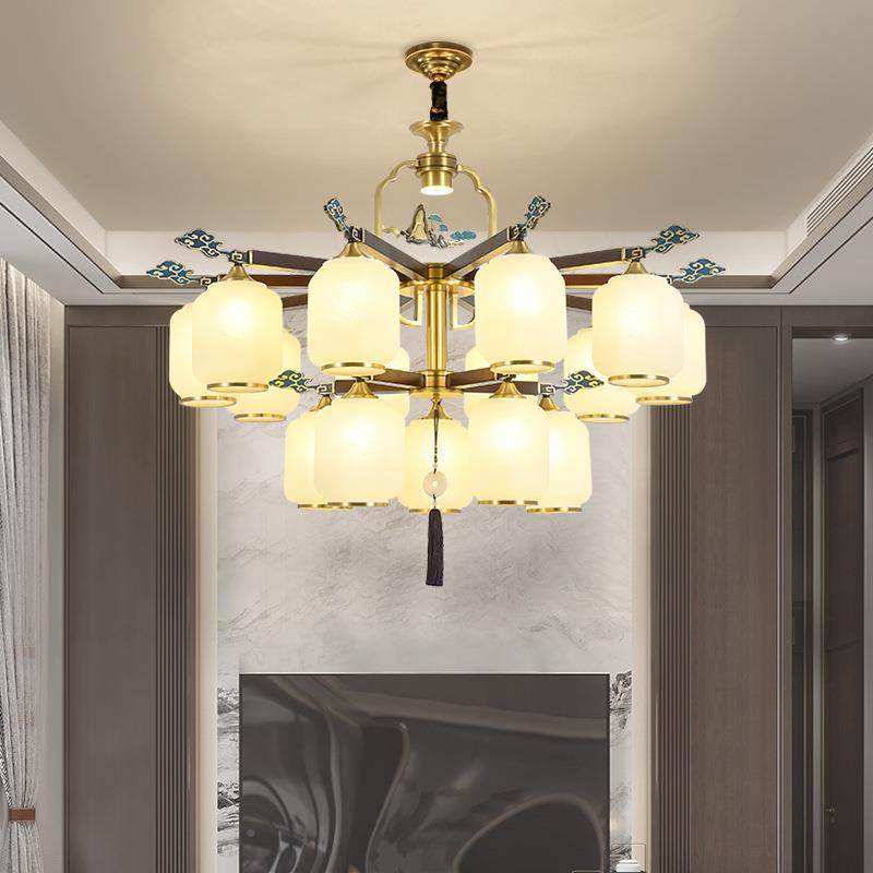 中式全铜厅吊灯新国风别墅复式楼大客灯大气简中约餐厅338卧室灯,家装灯饰光源,智能吊灯,淘宝优惠券,粉丝福利购,淘宝优惠卷