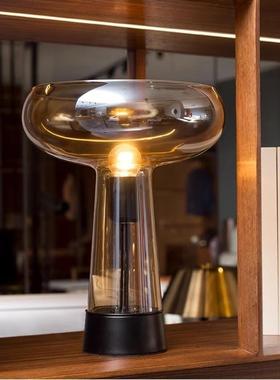 后代现广口茶22381色玻璃台简灯卧室房间约创饰意床头柜灯家居装