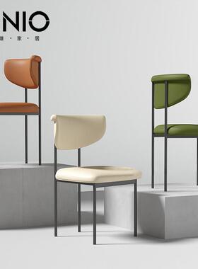 法式奶油风餐设椅极简款计师意式现代Y9009简约家白色用餐桌靠背