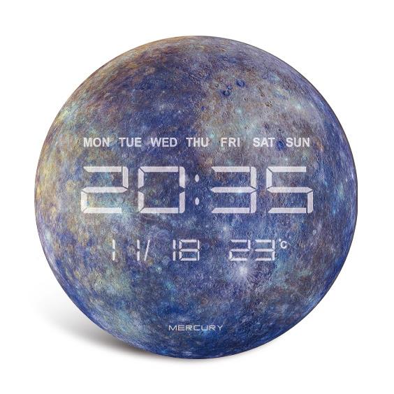 DZA-0138简约客厅挂钟电多能家用音时钟带温度湿功度静子墙钟