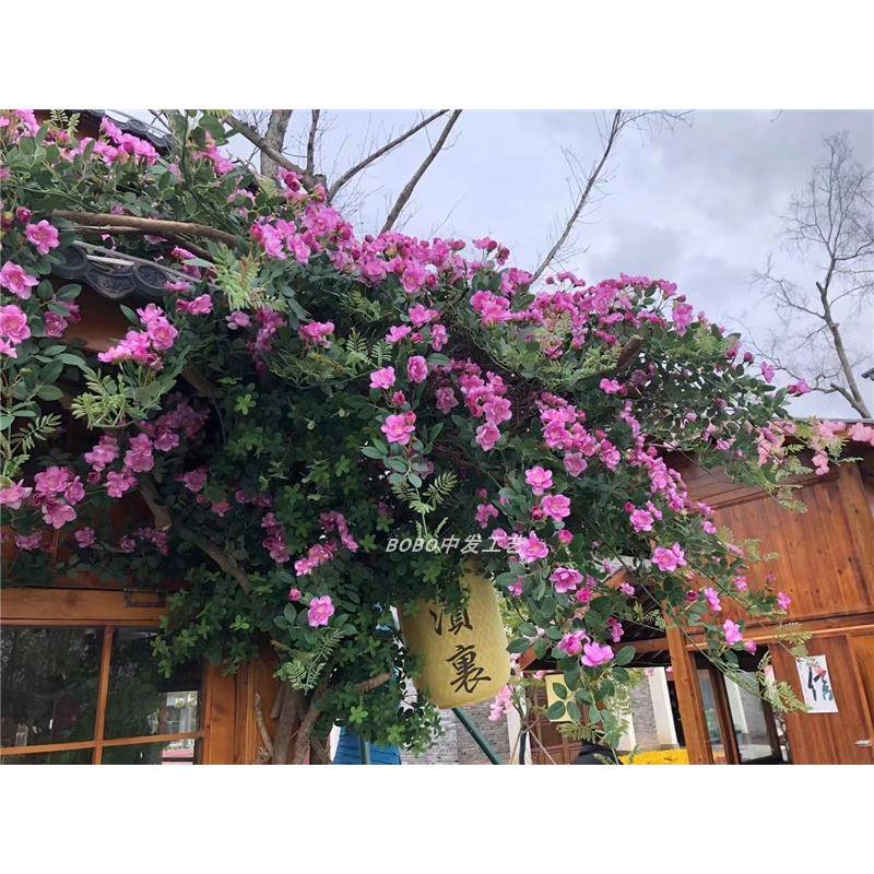 13米仿真玫瑰花64478396藤墙田园头壁门遮挡假花藤条.装饰