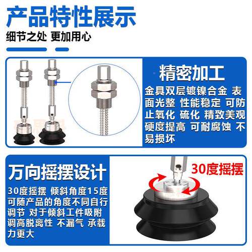 SM万向摇摆空吸盘金真具双层机械手重载ZP2-XF3J2HBS/NBPUO25/50/