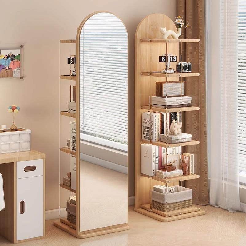 实LFL木全身镜镜家用地卧室可旋转移落动一大试衣镜子带书架体穿,家庭/个人清洁工具,落地镜,淘宝优惠券,粉丝福利购,淘宝优惠卷