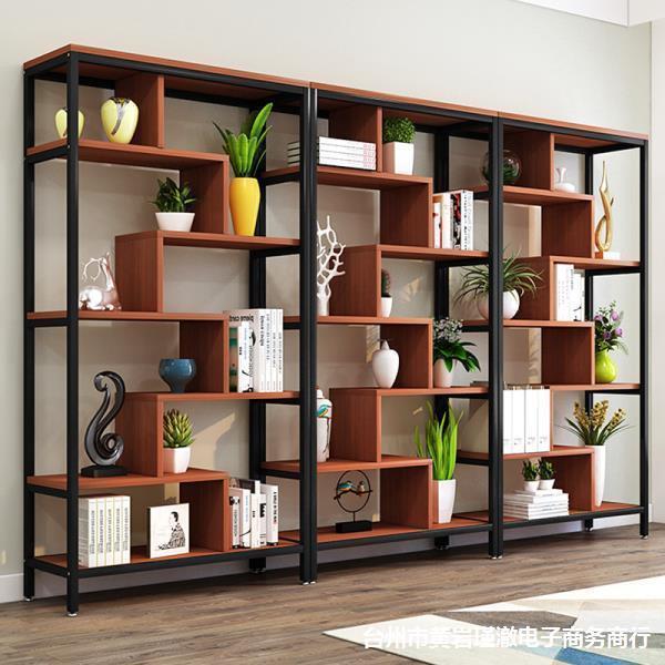 易简书架室家用落地多书柜隔断储层物展示架客厅565铁艺办公置物
