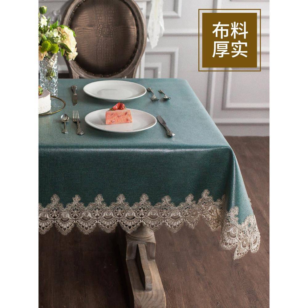 fc布防水HEO防油免洗桌垫欧茶几桌布布艺客厅家用台布桌式长形方