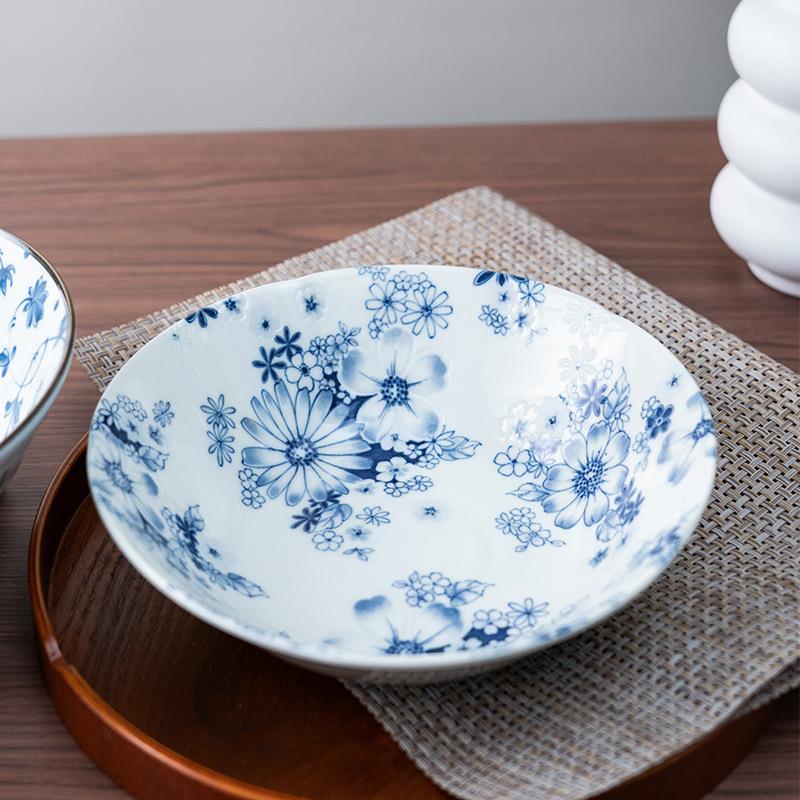 复日家式进口用碟子饺子釉下彩盘盘子菜盘HT-22T餐盘餐具套装古