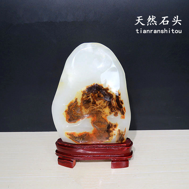 阿富汗玉石天然石头精品观赏石原石高档奇石客厅玄关摆件玛瑙彩石