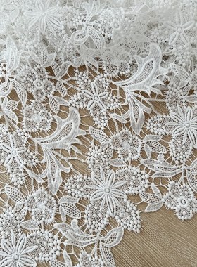 镂空蕾丝布料 牛奶丝花边白色刺绣花面料沙发布 家居桌布蕾丝布