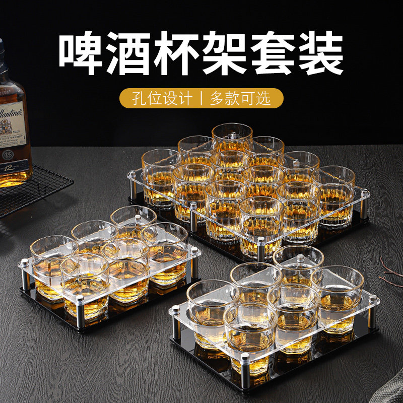 钢化玻璃杯酒吧ktv啤酒杯子套装小八角杯子防摔高档商用家用水杯