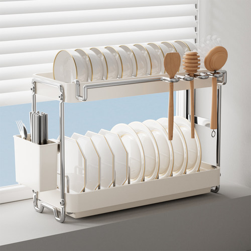 碗碟收纳架不锈钢沥水篮厨房置物架放碗沥碗架碗筷盘子台面收纳架