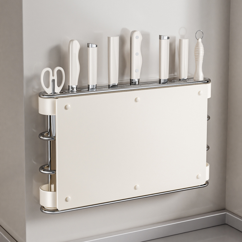 刀架置物架厨房多功能刀具砧板收纳架免打孔家用沥水壁挂放置架子