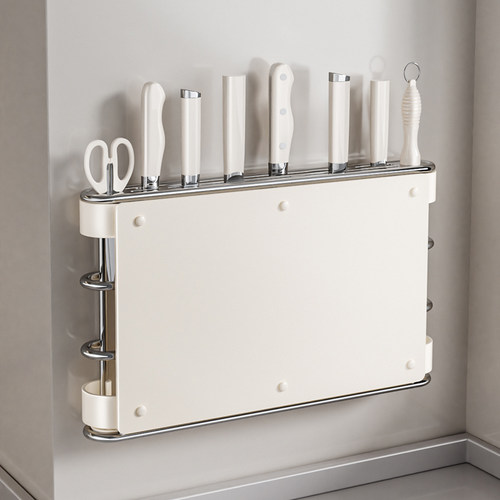 刀架置物架厨房多功能刀具砧板收纳架免打孔家用沥水壁挂放置架子